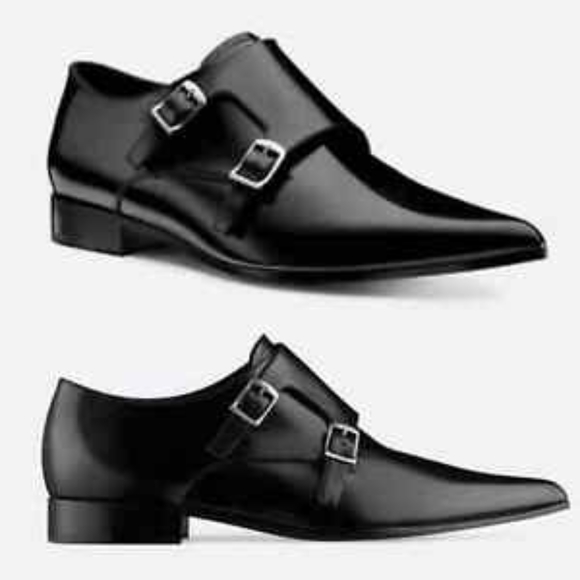 NWT Christian Dior Double Monk Strap Brushed Calf Skin Swing Shoe - EU 36.5 - Picture 1 of 8